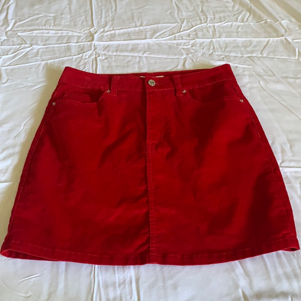 Women’s Bright Red Velvet Skirt